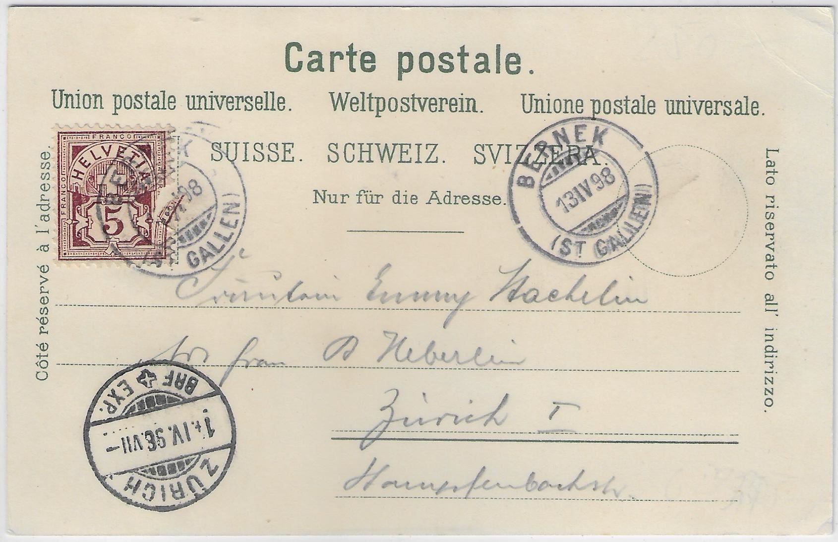 Cartes postales: Gruss aus Berneck - Litho 1898!!!! – Antique à Ettingen par Kartenplanet 1