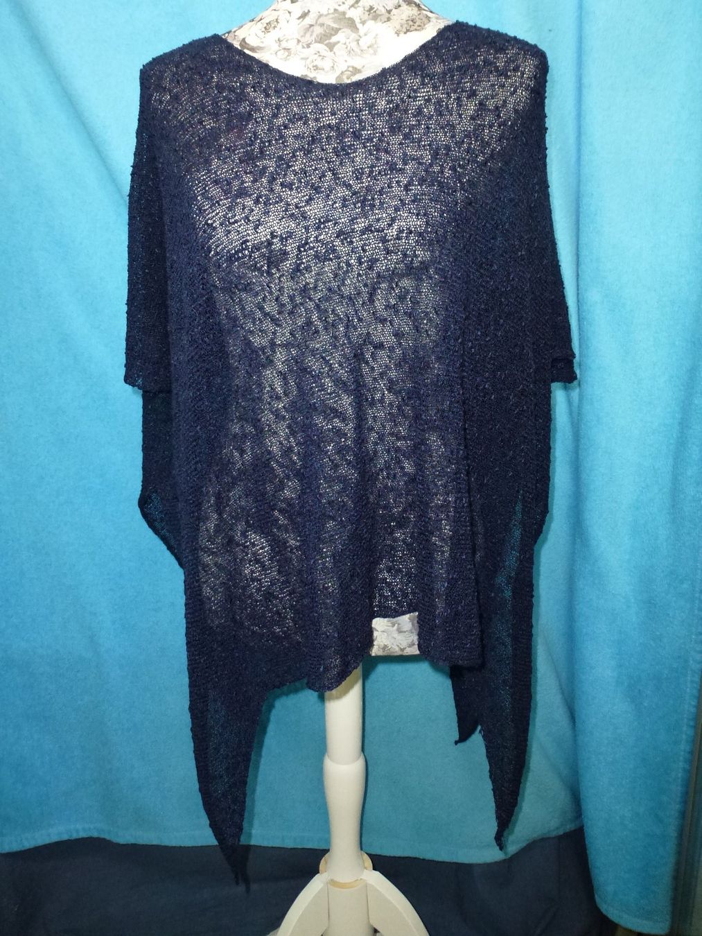 Maglioni & Felpe: STRICK PULLOVER ZIPFELIG HAUCHDÜNN BLAU KURZARM SOMMER GR L – Nuovo (secondo la descrizione) da Kreuzlingen venduto da ang_7k8d