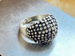 Silber Ring, 925 Sterling, Vintage PUNKTI (60)