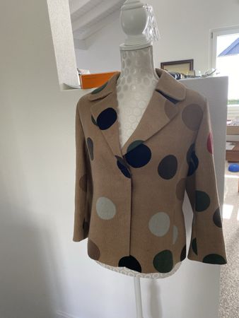 Akris Punto Blazer 100% Wolle beige mit Punkten gepflegt