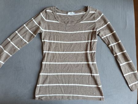 Pullover gestreift braun/weiss Grösse S/M von AJC