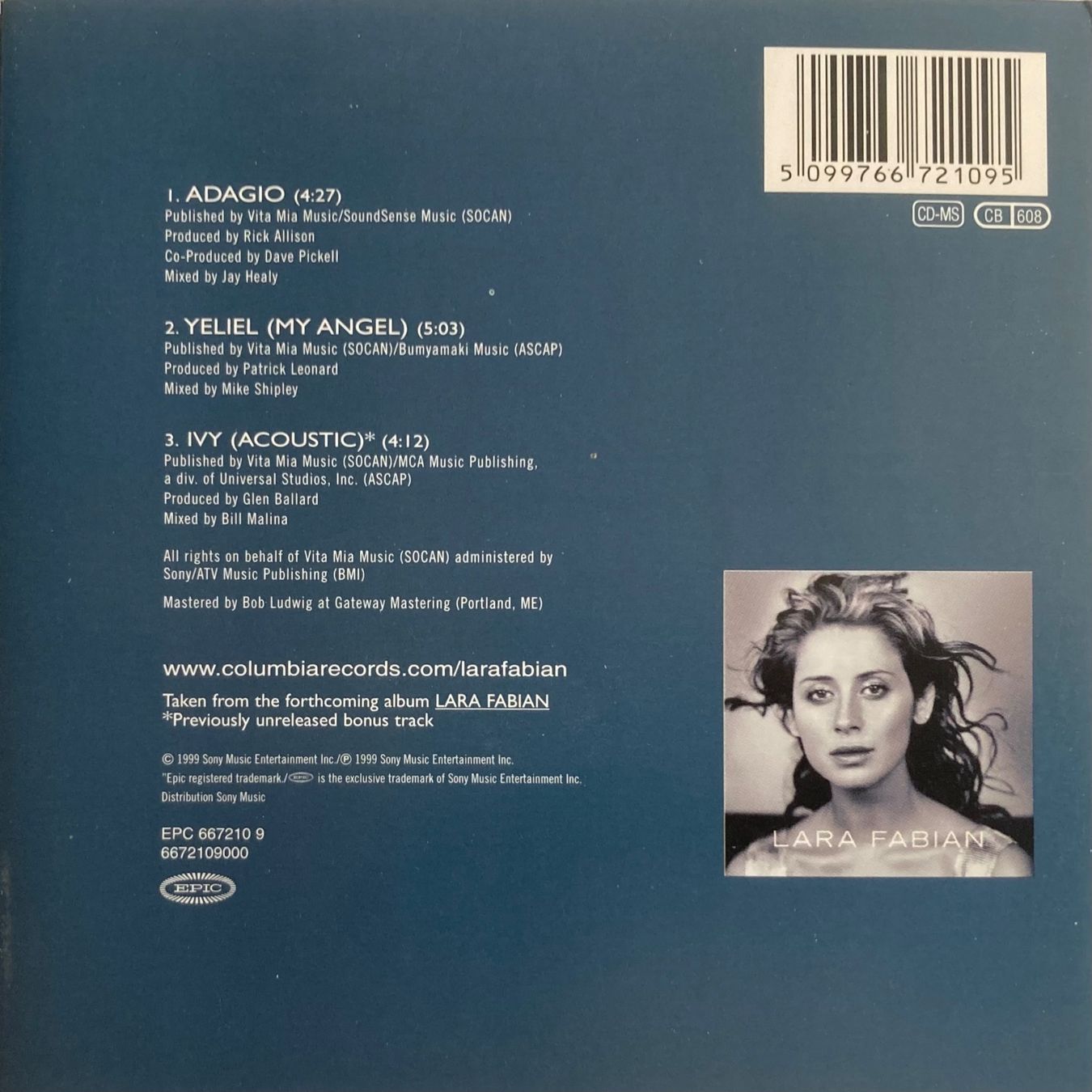 CD: LARA FABIAN - ADAGIO – Usato da Poliez-Pittet venduto da Newtown-Records 1