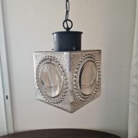 Schöne Hängelampe (Würfel, Glas, Metall) – gebraucht
