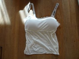 NEUES Top mit Brustpolster weiss Gr. XS - 224045