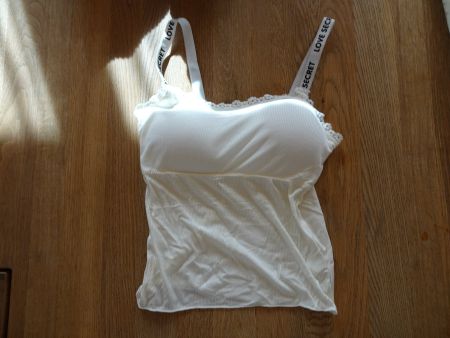 NEUES Top mit Brustpolster weiss Gr. XS - 224045