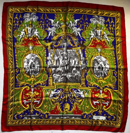 Wunderschönes CELINE PARIS Barock Seidenfoulard