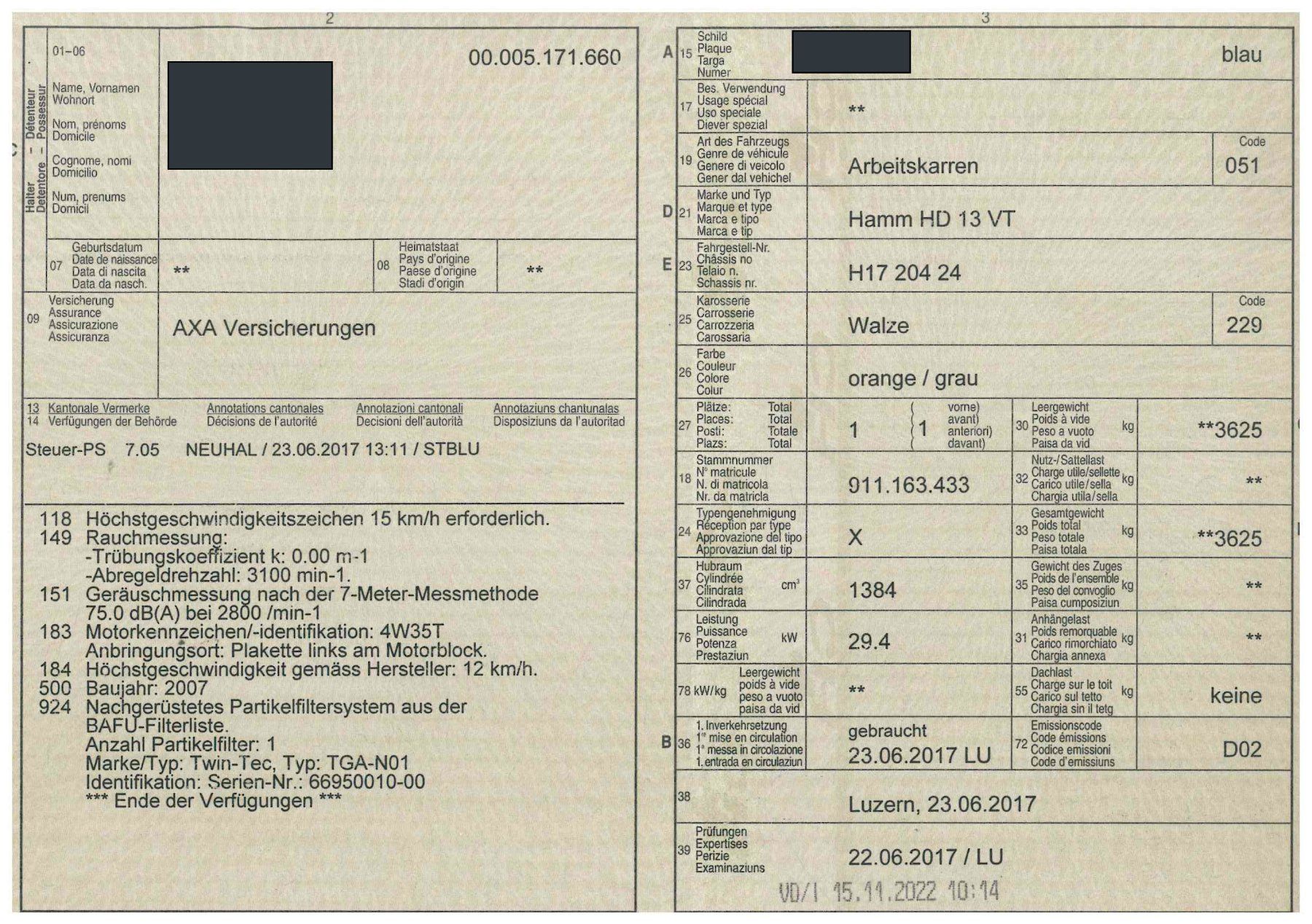 Tutte le macchine: Hamm HD13VT Tandemwalze – Usato da Hasle LU venduto da Arag08 7