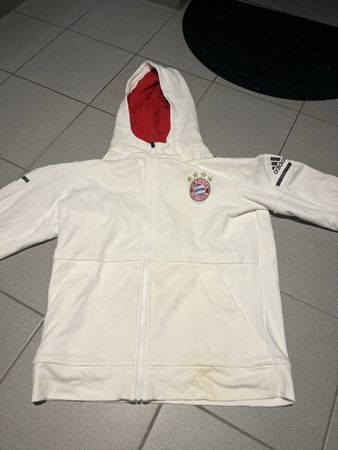 Adidas FC Bayern München Kapuzenjacke weiss gebraucht