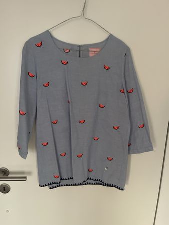 Bluse Damen Grösse 34 hellblau mit Wassermelonen Druck