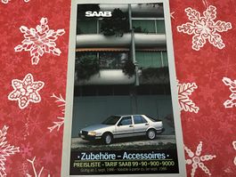 Saab Zubehöre Preisliste ab 1. September 1986 72 Seiten