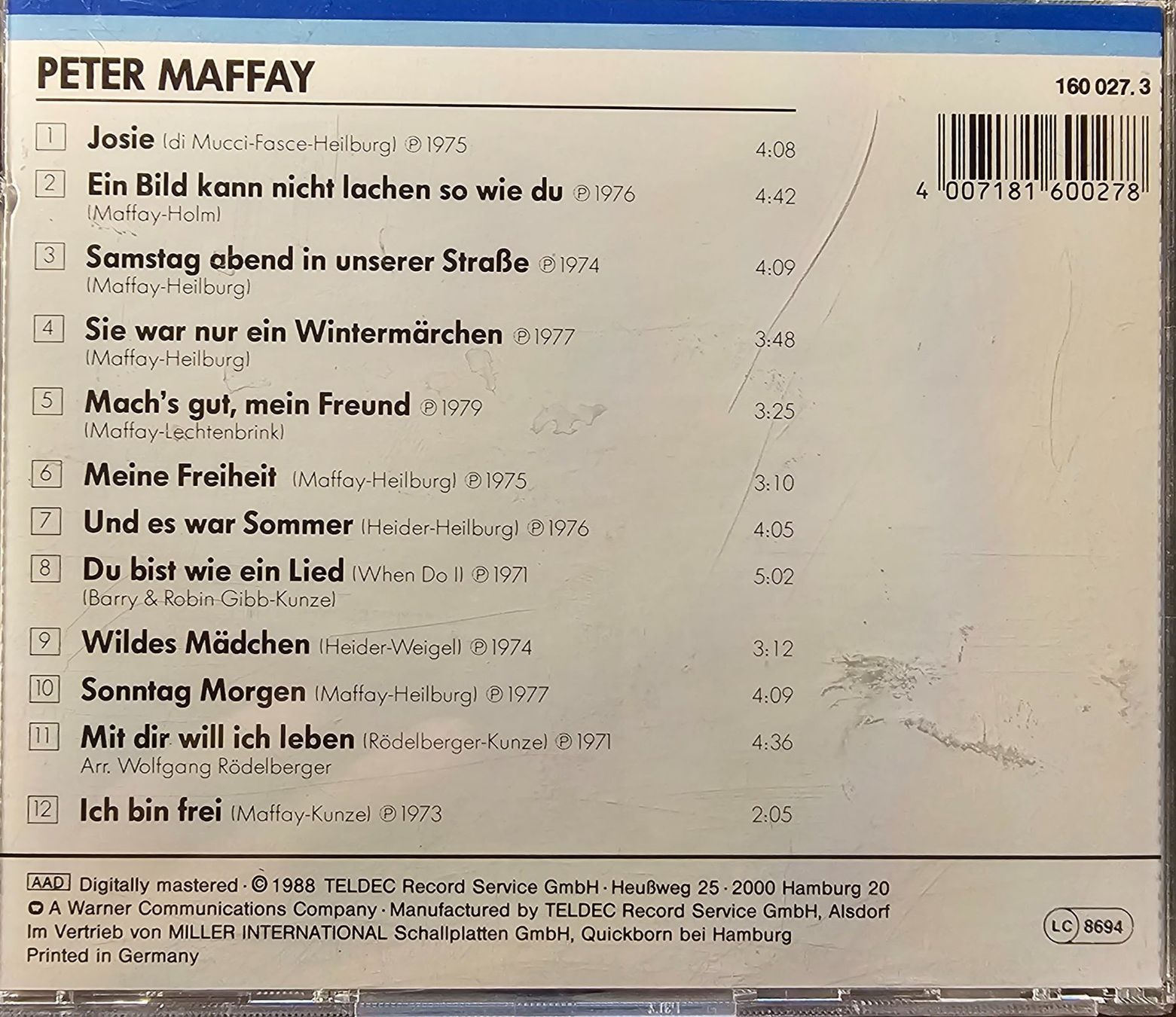 CD: Peter Maffay – Peter Maffay – Usato da Wahlen b. Laufen venduto da Cg10 1