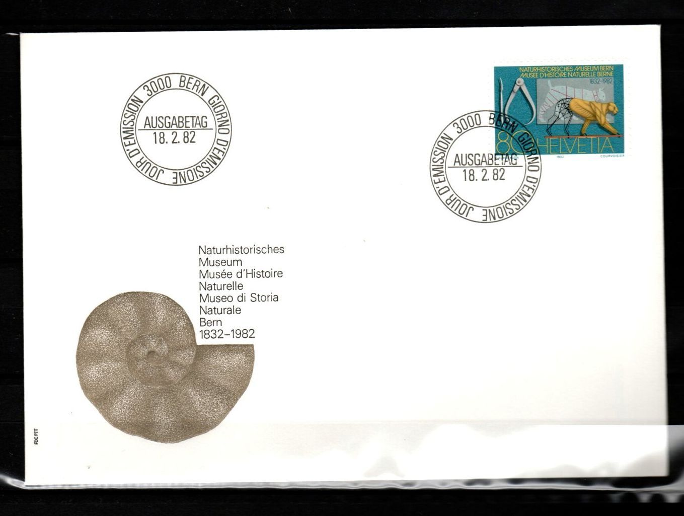Tutti i francobolli: 1982 - FDC / Werbemarken - Naturhistor. Museum – Usato da Schaffhausen venduto da poststamp