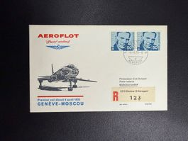 Aeroflot Erstflugbrief Genf - Moskau 1970