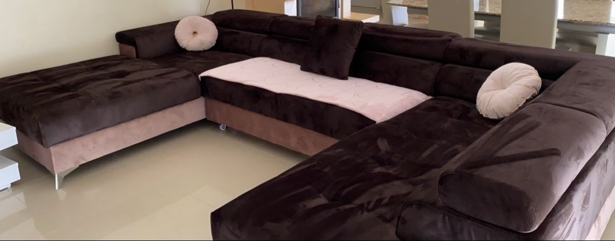 Divani: Grosses Ecksofa mit Bettfunktion- braun, sehr bequem! – Usato da Reinach BL venduto da team8596