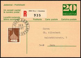 1967_R-GS-Postkarte "Jedesmal - Postleitzahl" mit SBK 418 ET
