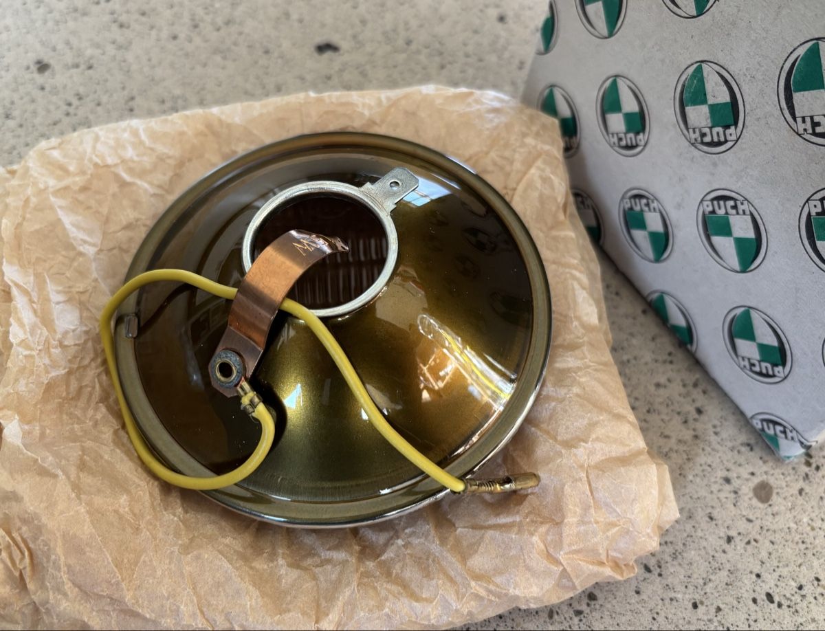Puch Mofas: NOS Reflektor EIERLAMPE ZKW Puch – Neu und originalverpackt aus Gerlafingen von alpenbrevet 4