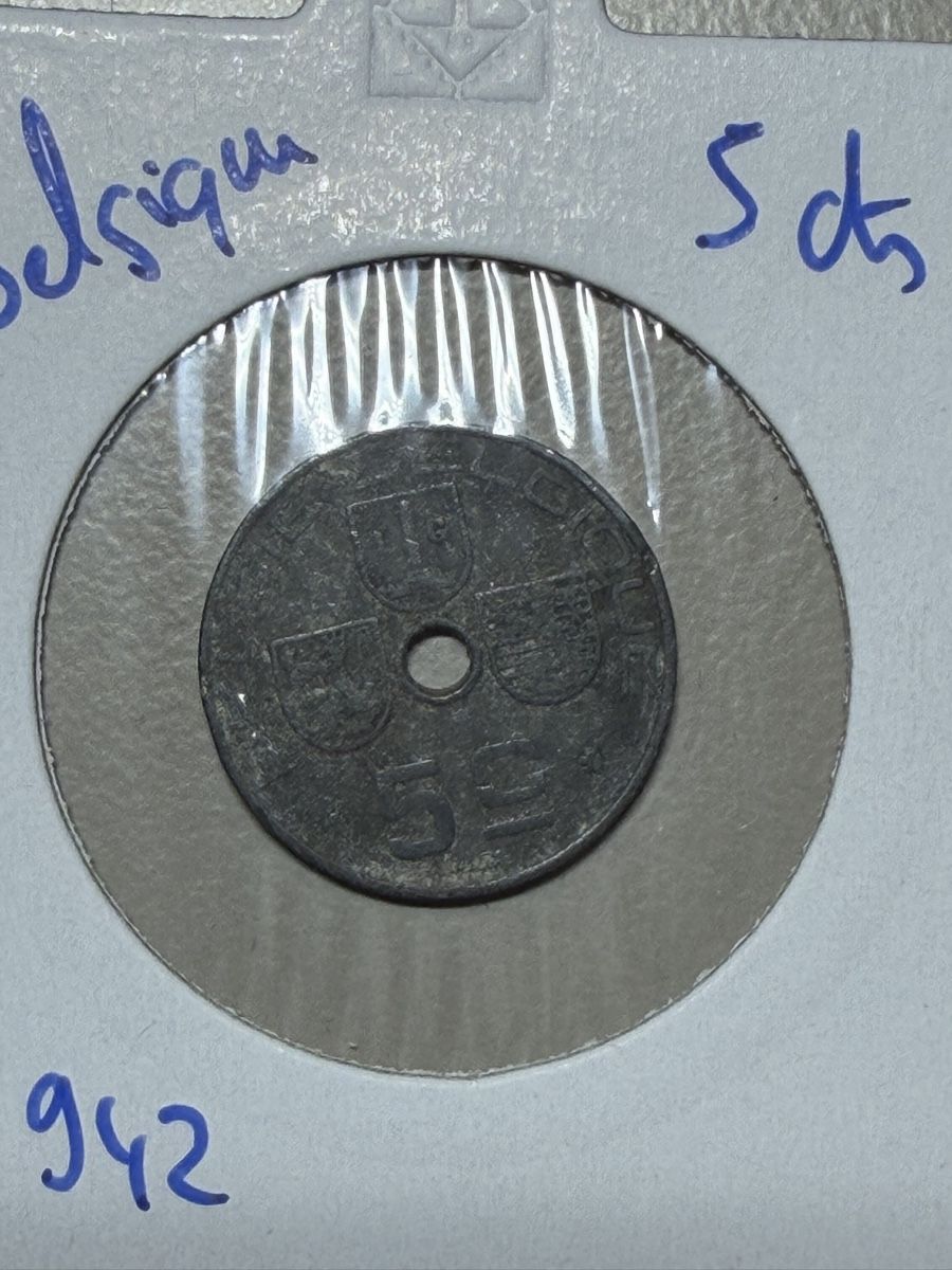Tutti le monete: Belgique - 5 centimes - 1942 – Usato da Payerne venduto da Mike1682