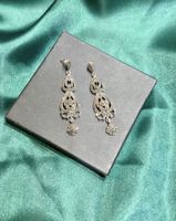 Orecchini pendenti in argento con marcasite stile vintage