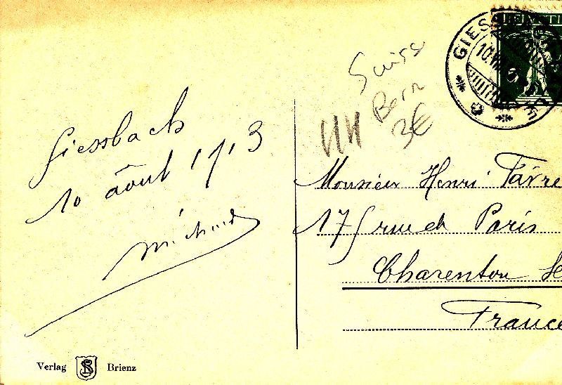Ansichtskarten: Giessbachbahn + 1913 TOP – Gebraucht aus Emmenbrücke von teestube 1