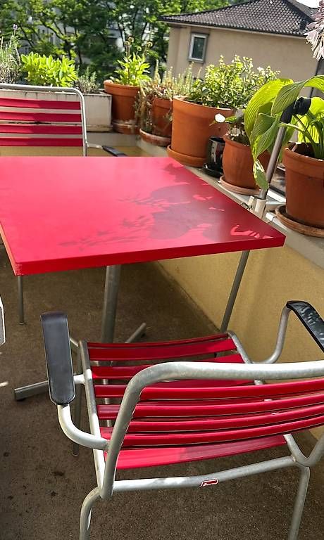 Schaffner Set di tavolo e panche: Schaffner Rigi Set in Rot – Usato da Zürich venduto da carmigrau