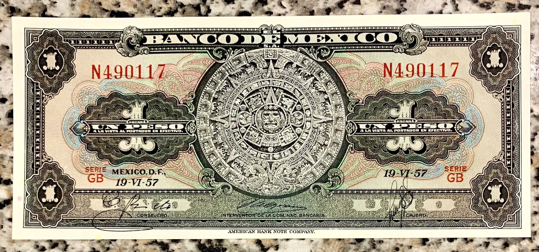 Banknoten: 1 Peso Mexiko 1957!!! UNC!!! – Neu (gemäss Beschreibung) aus Oberentfelden von NunoLouro