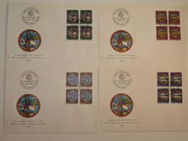 Pro Patria FDC 1968 Nr. 138 - 141  4-Block "Glasgemälde"