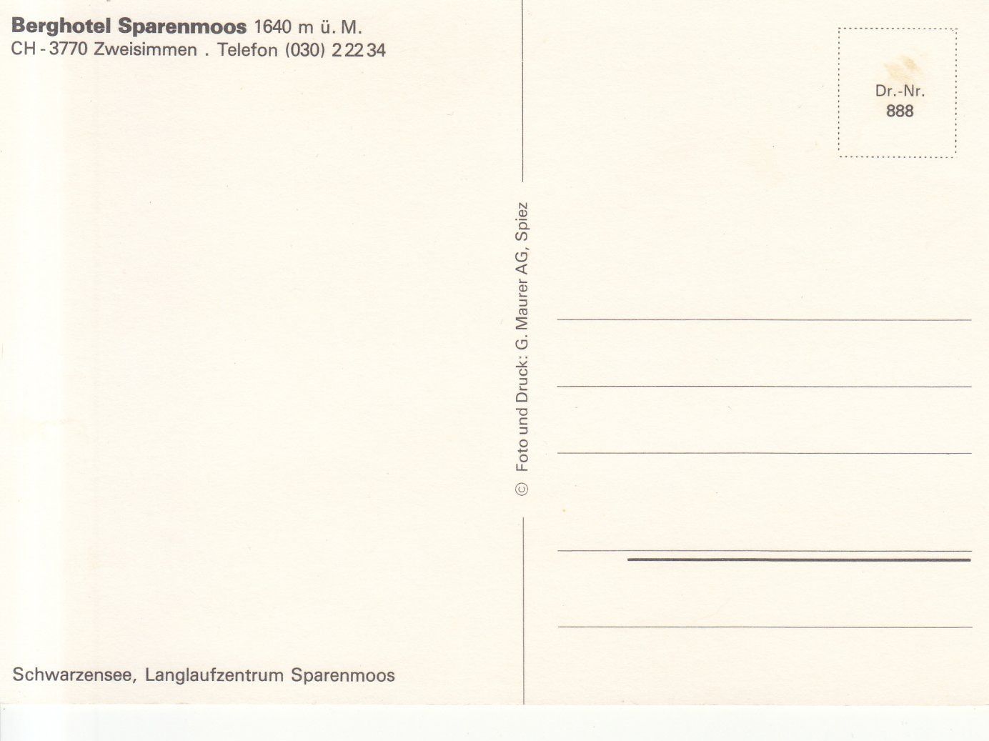 Cartoline postali: Sparenmoos ca. 1970 – Usato da Bürglen TG venduto da StampGraf 1