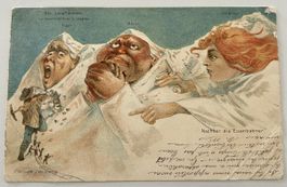 Ansichtskarte Jungfraubahn Karikatur gelaufen 1900