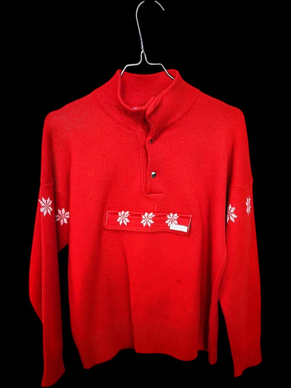 Pullover & Sweatshirts: Pancari Roter Wollpullover mit Schneeflockenmuster - Größe S – Gebraucht aus Zug von vinokilo 1