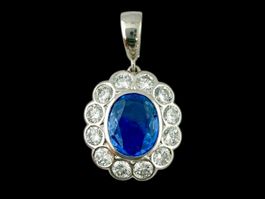 FRISCHKNECHT, Saphir - Diamant - Anhänger mit Zertifikat