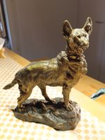 T. CARTIER Jugendstil Hunde Skulptur massive Bronze Signatur