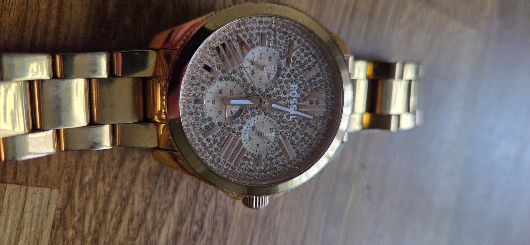 Fossil Orologi: Fossil Armbanduhr in Rosegold mit Strass – Usato da Basel venduto da JCooper 1