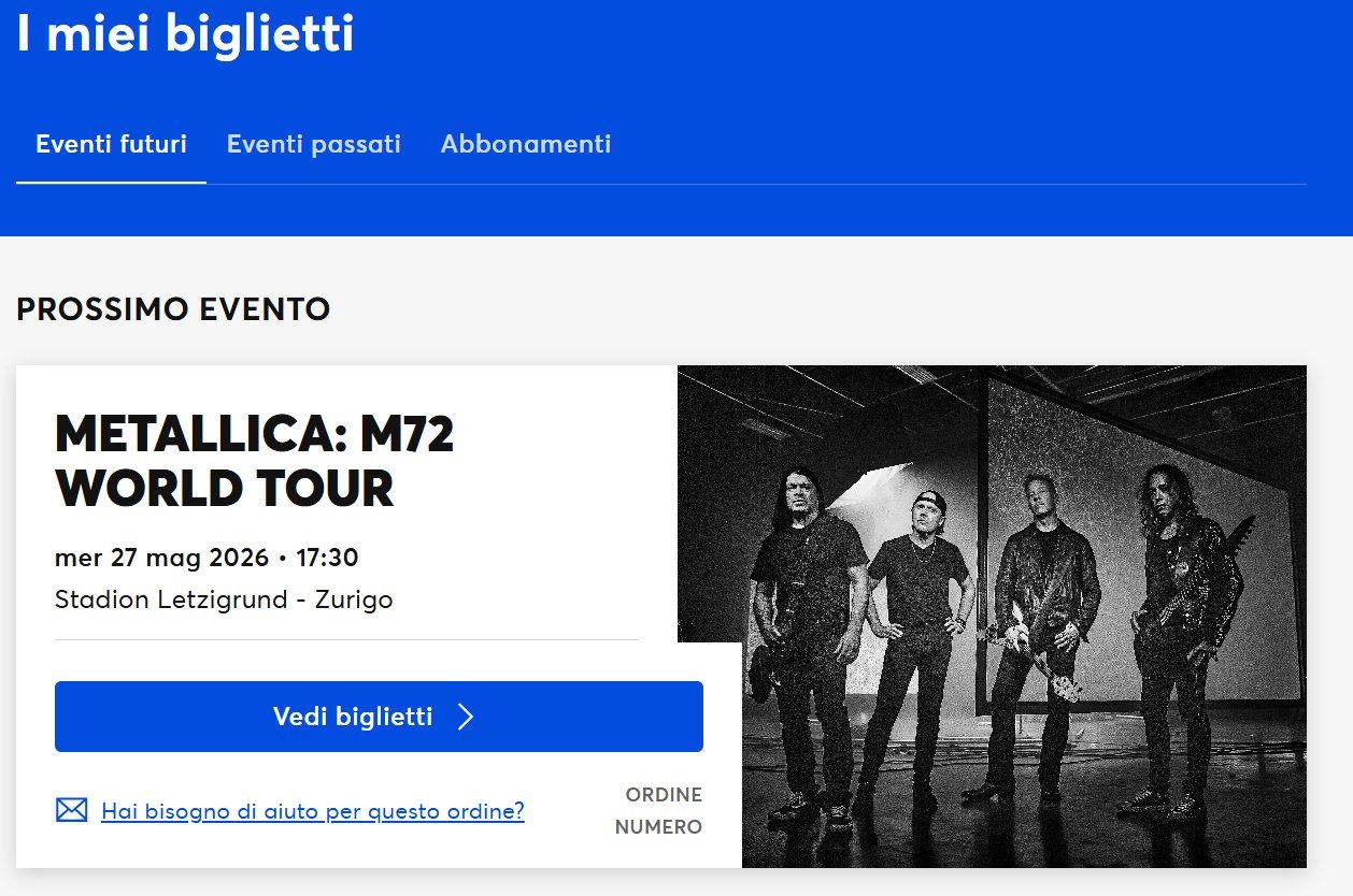 Tickets: 2x Stehplätze Tickets - Metallica M72 Tour Zürich 27.05.2026 – Neu (gemäss Beschreibung) aus Chiggiogna von TheLegend88 1