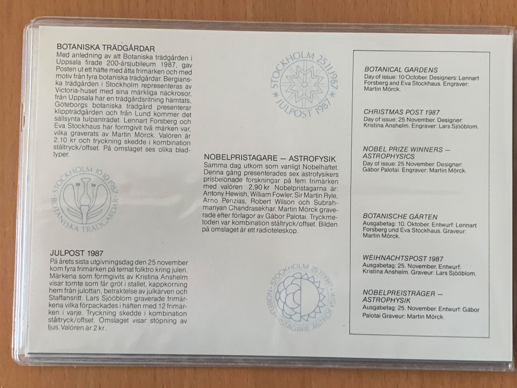 Tutti i francobolli: Schweden Suède 1987 - Swedish Stamp Booklets - Complete Set – Nuovo e nell'imballaggio originale da Chavornay venduto da 4dphila 5