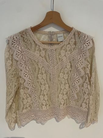 Studio Only Spitzenbluse Gr. 38 mit Reissverschluss hinten