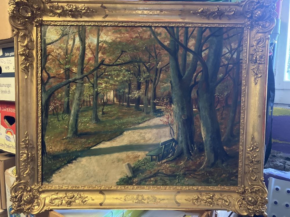 Melody Jane Puppenhaus-Bild Im Goldrahmen – Botanisches Orange-Gemälde, Miniatur-Deko