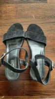 Schwarze Leder Sandalen 37
