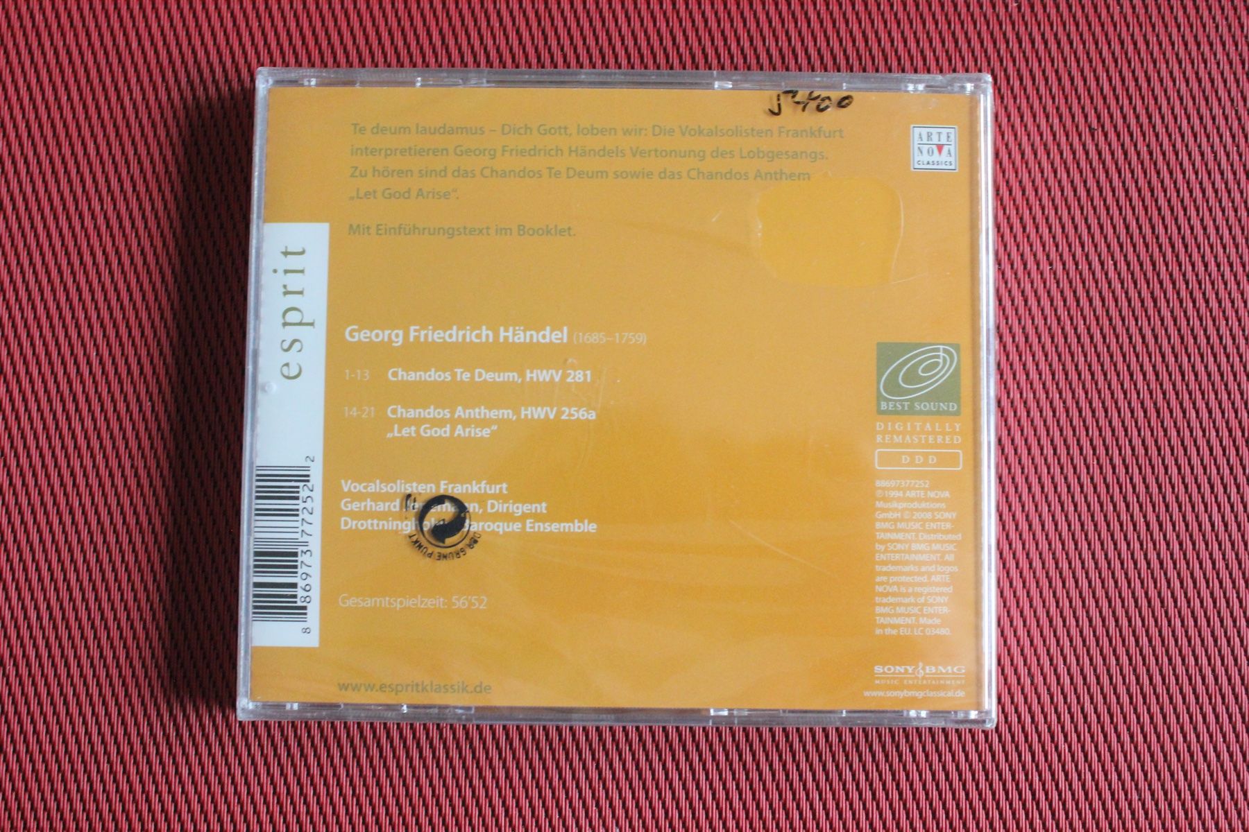 CD: GERHARD JENEMANN "TE DEUM" CD NEUWARE (306) – Nuovo e nell'imballaggio originale da Geroldswil venduto da CD-Verkauf-2022 1