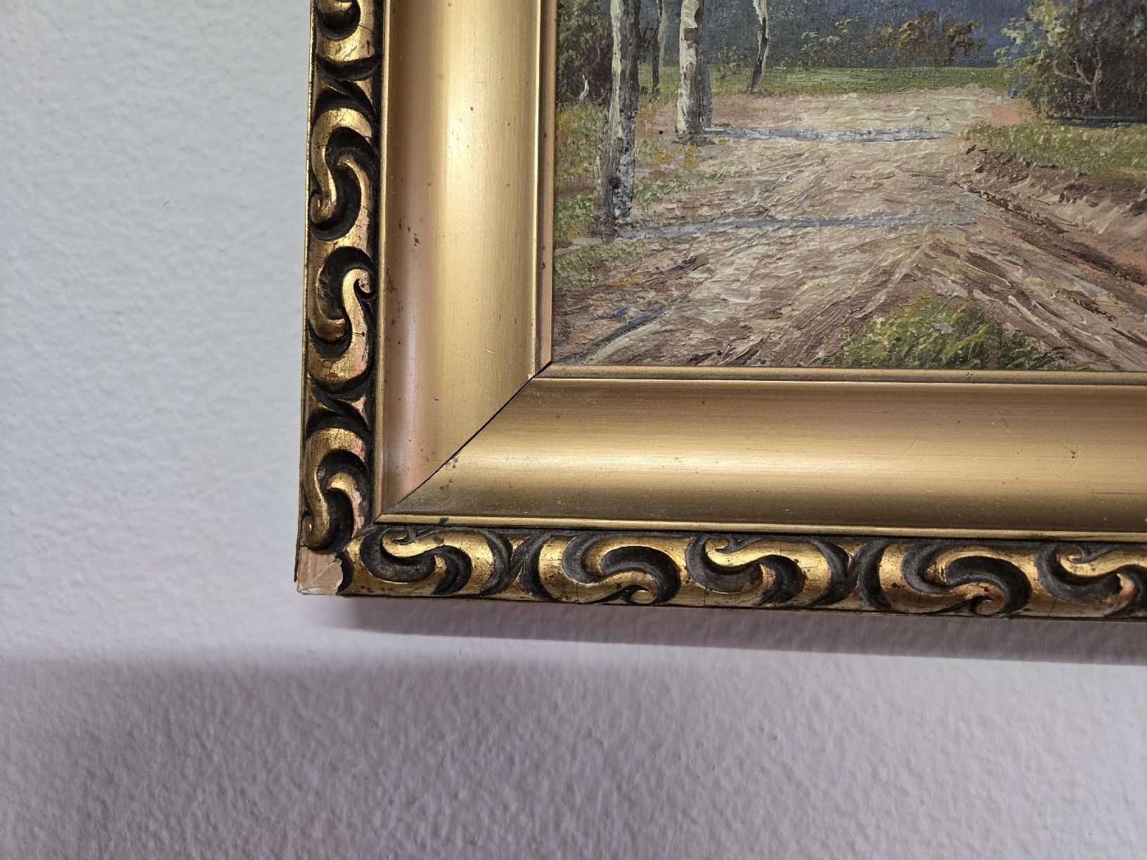 Gemälde: Ölgemälde, Birkenallee im Herbst – Gebraucht aus Einsiedeln von stonica 1
