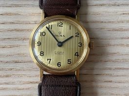 OLMA Uhr Damen ca. 70er Jahre Handaufzug vergoldet