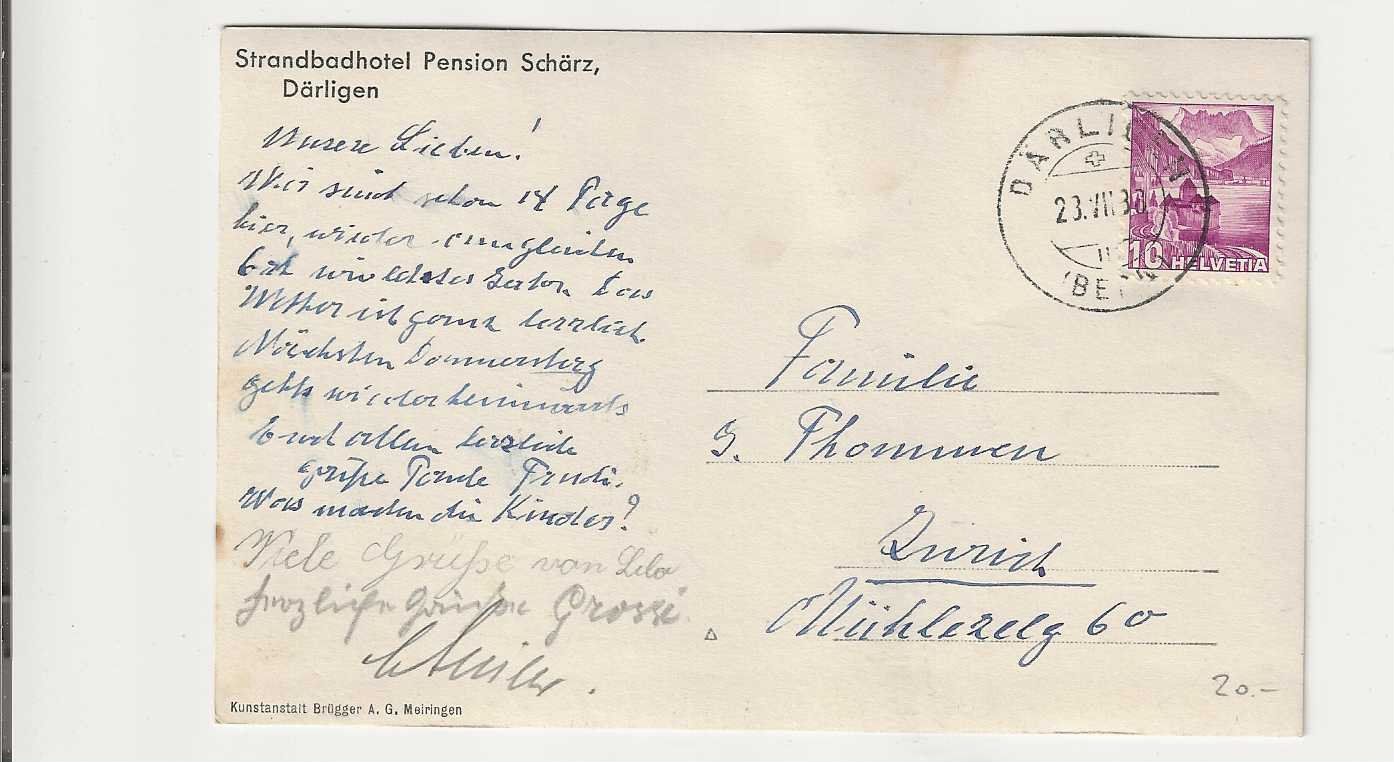 Cartes postales: Därligen, 1936 – D'occasion à Spiez par Niesen20 1