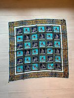 Carré foulard en soie Pura Seta Motif équestre Made in Italy