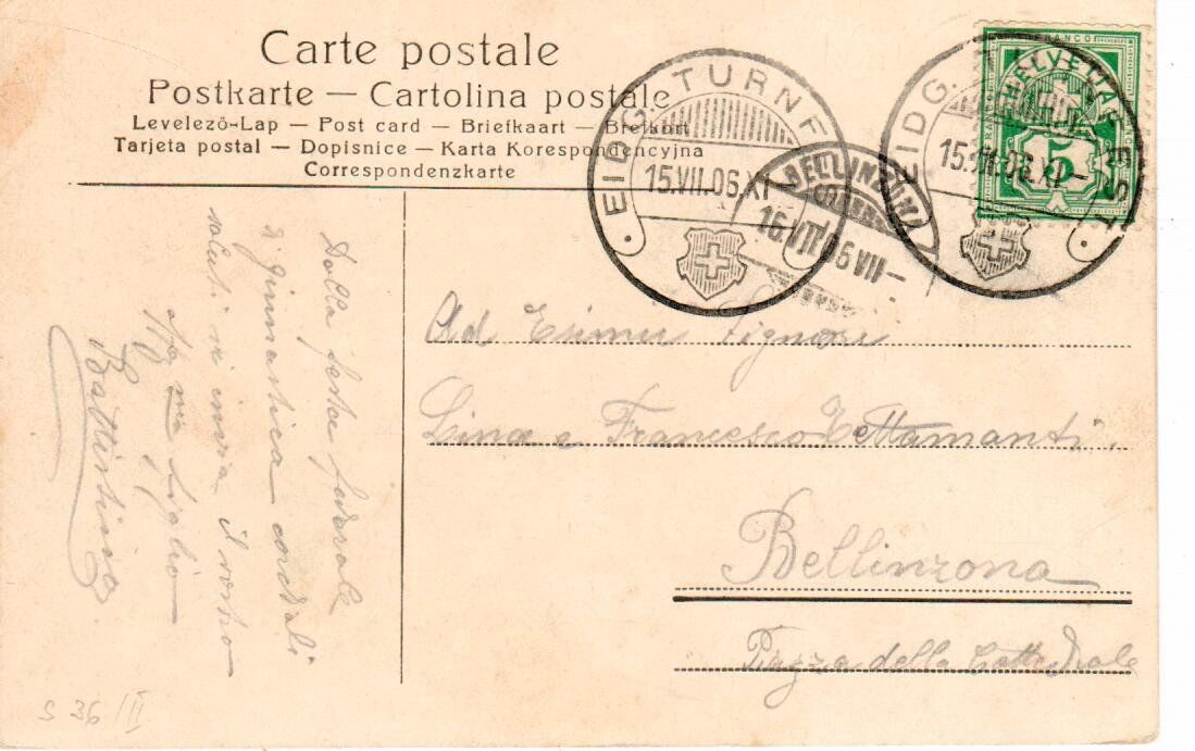 Cartoline postali: Eidgen. Turnfest Bern 1906 – Usato da Wolhusen venduto da Curver9 1