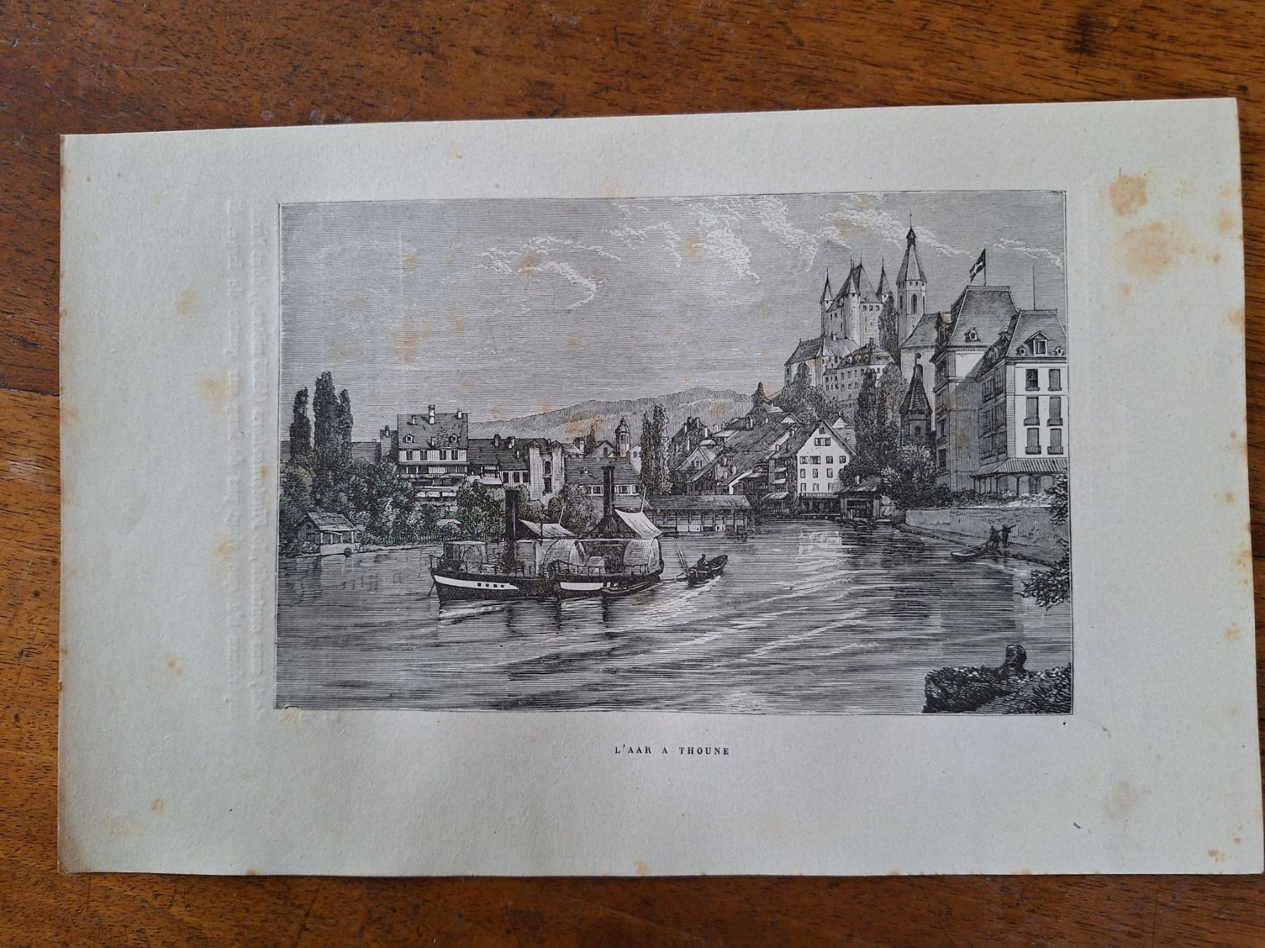 Xilografie: AUTOUR DU LAC DE THOUNE – Usato da Bevaix venduto da bohrap 3