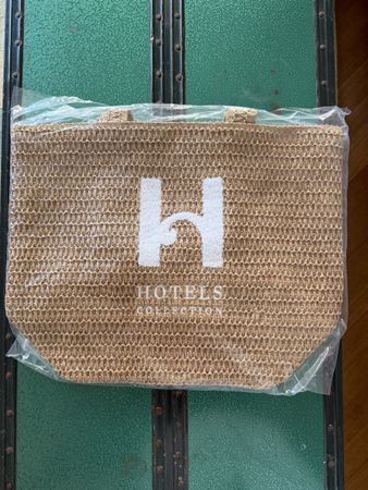 Borsa paglia "Hotels Collection" beige misure 48x30cm nuova