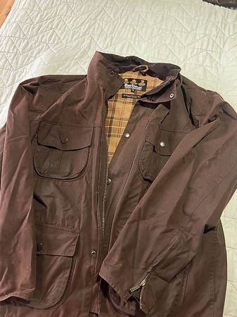 Barbour Wachsjacke XL Herren braun sportlich