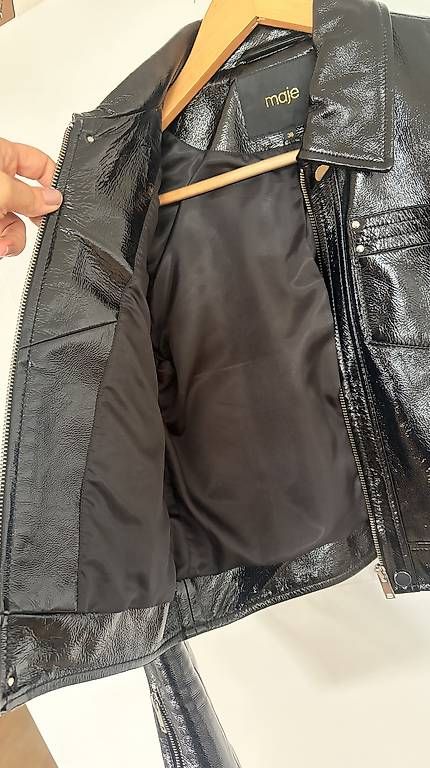 Maje Giacche: MAJE Lederjacke Damen Gr. 38  schwarz, Lackoptik – Usato da Bülach venduto da Wogrinchristiane 4