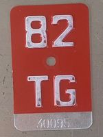TG 82 - VELONUMMER - FAHRRADSCHILD - PLAQUE DE VELO - TG 82