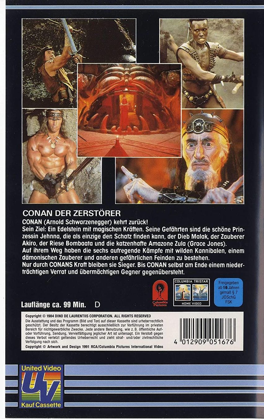 Tutti i VHS: Conan der Zerstörer United Video VHS 5167 – Usato da Remetschwil venduto da Privatflohmi 1