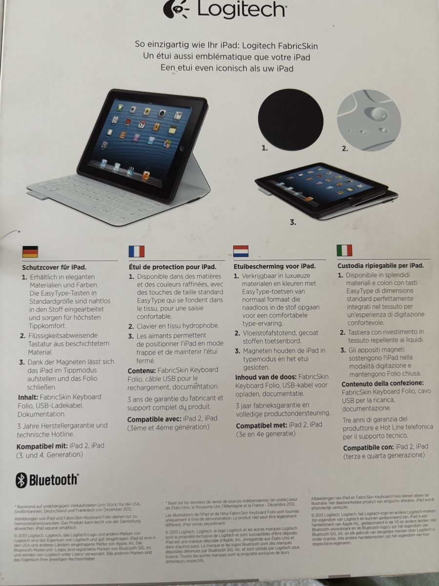 Logitech Tastiere: Logitech FabricSkin Keyboard Folio iPad 2 3 4 CH – Nuovo (secondo la descrizione) da Zürich venduto da linda91 1